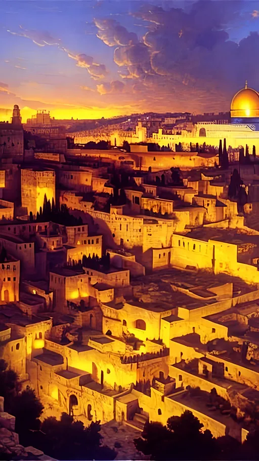 Prompt: vision of jerusalem by adolf hiremy hirschl high quality, realistic HD