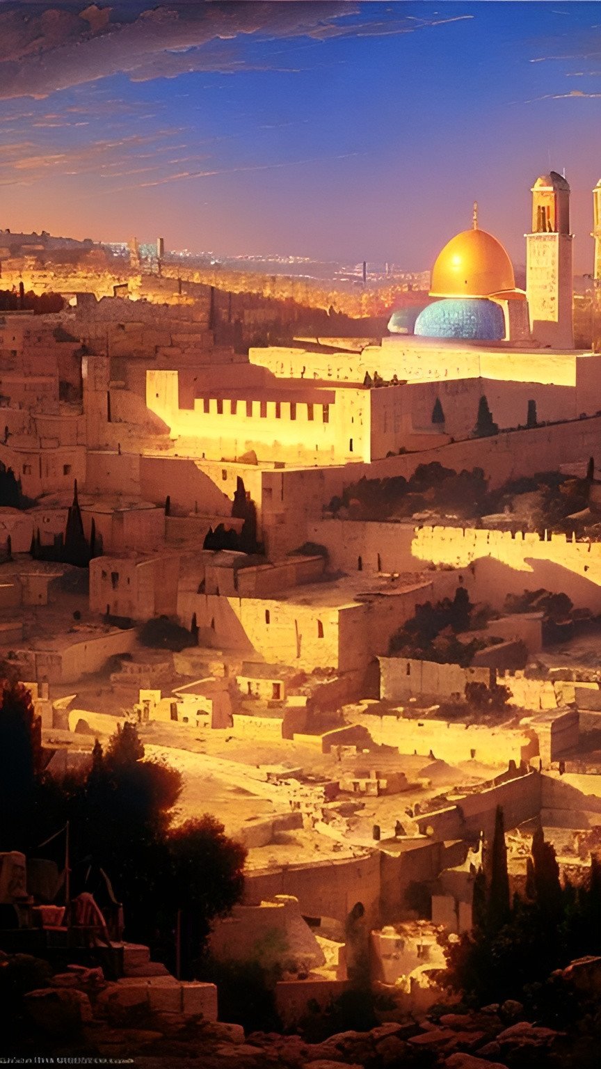 Prompt: vision of jerusalem by adolf hiremy hirschl high quality, realistic HD