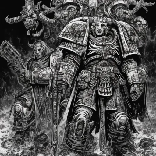 Prompt: A member of The Nomads From Warhammer Necromunda
 Drawn in Junji Itos Art Style

