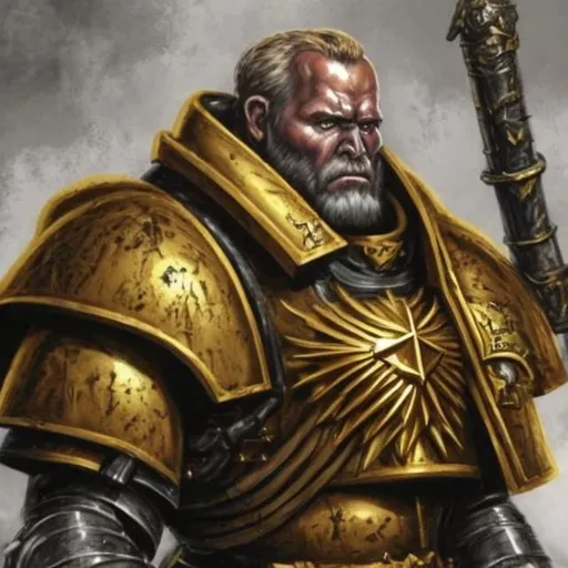 Prompt: Hyper realistic Rogal Dorn From Warhammer 40k
