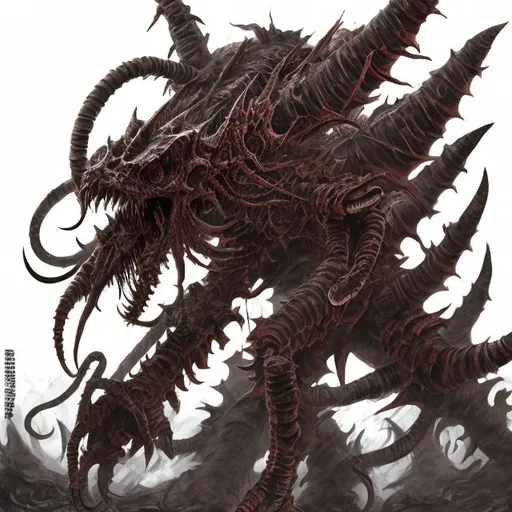 Prompt: A tyranid From Warhammer 40k in Junji Itos  art style