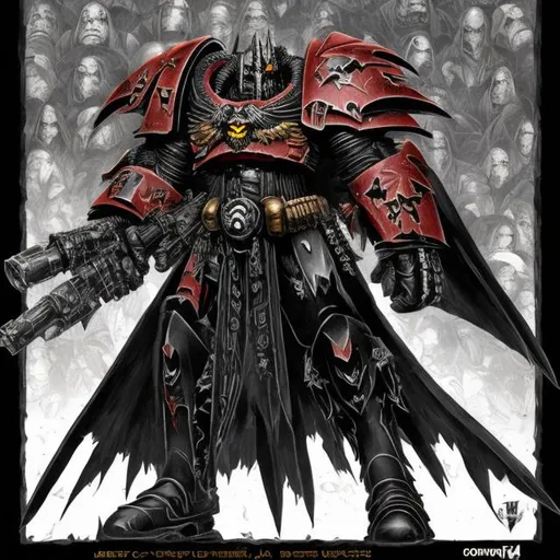 Prompt: Corvus Corax From Warhammer 40k in Junji Itos  art style