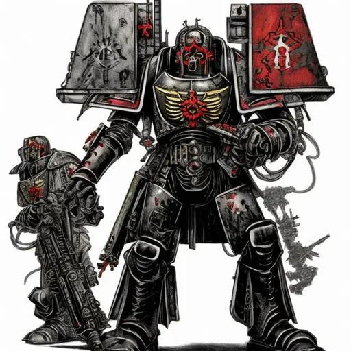 Prompt: An Inquisitor from Warhammer 40k Drawn in Junji Itos Art Style
