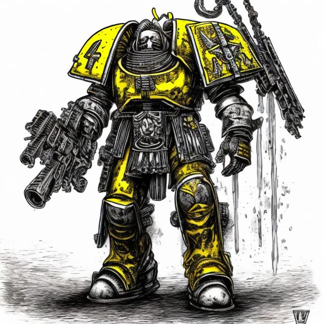 Prompt: Lemon Russ From Warhammer 40k in Junji Itos  art style