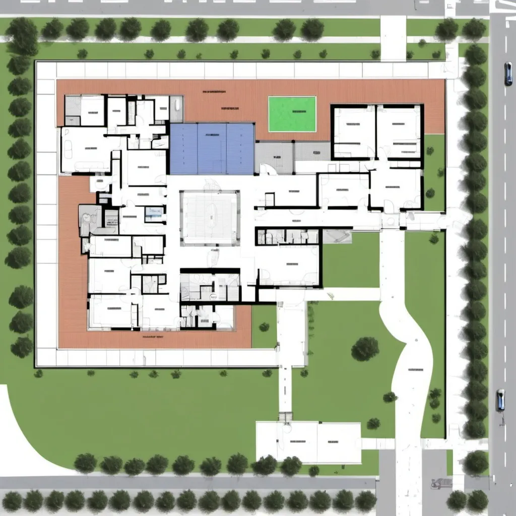 Prompt: Plan of popular center 13m*15m
creat  the plan view for the center per as the following data:
Total Floor Area: 180 sqm
Dimensions: 15m x 12m
Net Floor Height: 3m
The community center should include the following functional areas:
Entrance and 2 Waiting Areas (44 sqm): 
CCCM Offices (2 rooms, each 14 sqm): 
Protection desks/offices (2 room 16 sqm): 
CFM desk/office (1 room 14 sqm): 
Conference/Meeting room (28 sqm): 
 (4 toilets with handwashing, each 5 sqm): 
Storage (14 sqm): ?