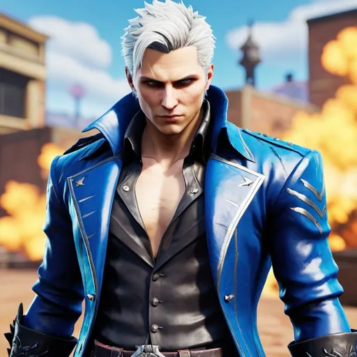Prompt: Vergil from devil may cry 5 as a Fortnite outfit