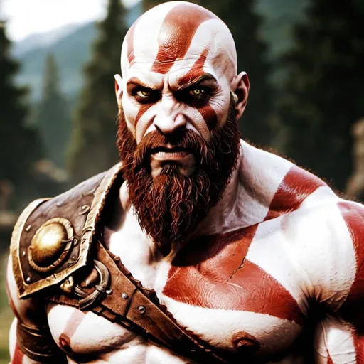 Prompt: kratos as Gigachad