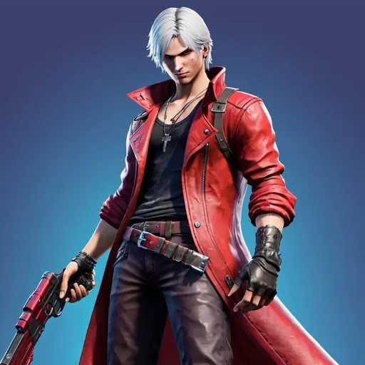 Prompt: Dante from devil may cry 5 as a Fortnite outfit