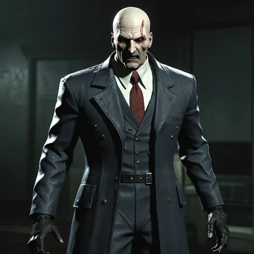 Prompt: tyrant Mister X from Resident Evil 2 the game