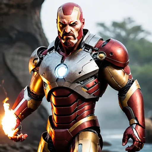 Prompt: kratos as Ironman