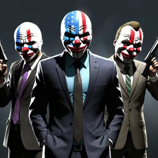 Prompt: Payday gang from Payday 2 the game