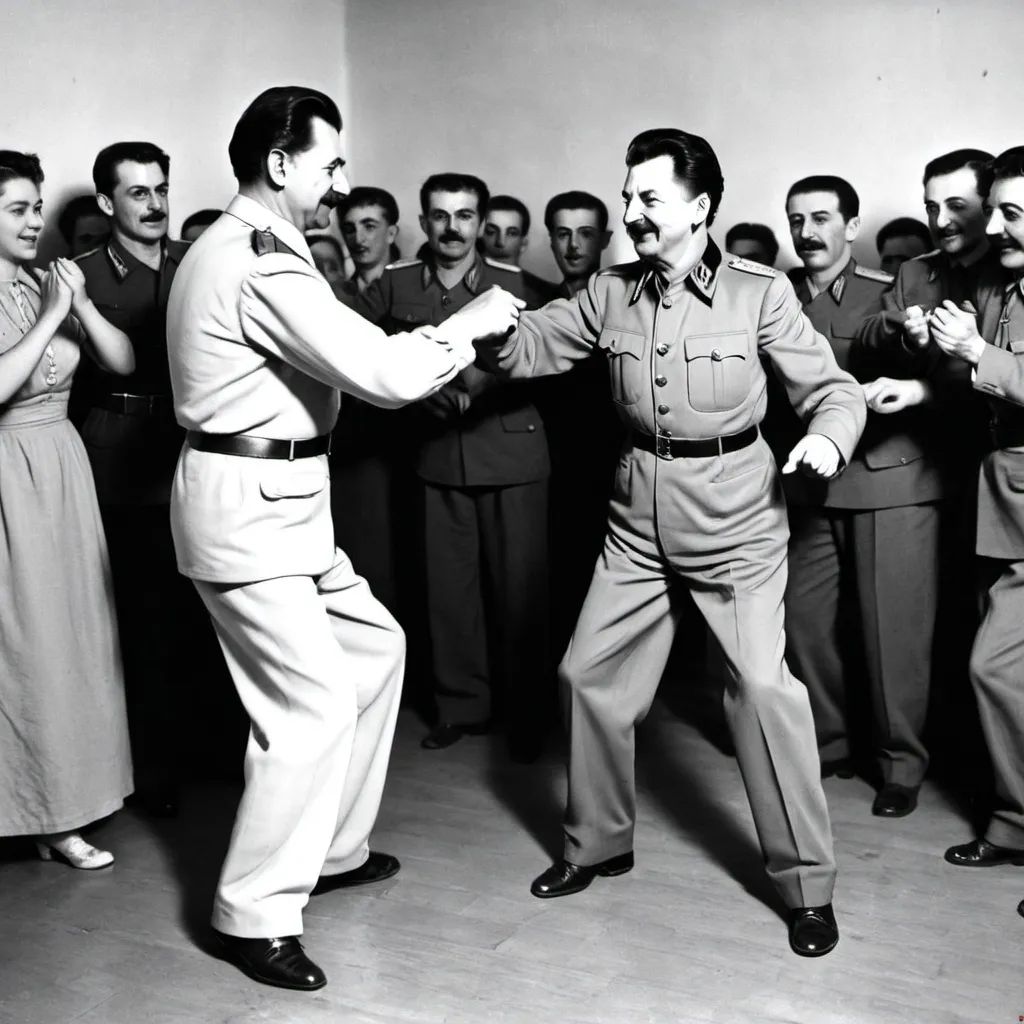 Prompt: stalin playing aracde dancing game 