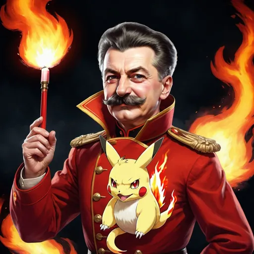 Prompt: stalin as fire type pokemon 