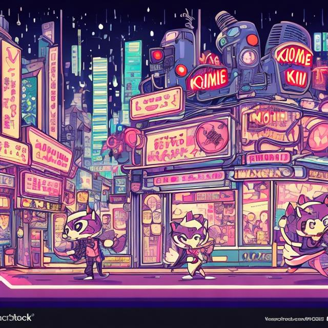 Prompt: Anime illustration of cartoon raccoons, possums, and skunks doing karaoke, realistic living room, burning city, view through windows, detailed fur with natural reflections, energetic atmosphere, highest quality, anime, detailed characters, karaoke singers, dynamic lighting, burning city background, apocalypse karaoke