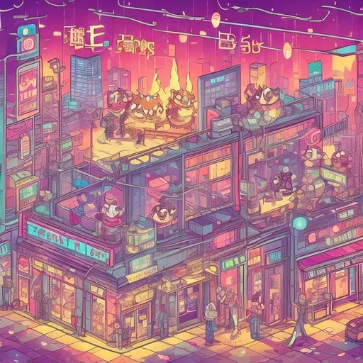 Prompt: Anime illustration of cartoon raccoons, possums, and skunks doing karaoke, realistic living room, burning city, view through windows, detailed fur with natural reflections, energetic atmosphere, highest quality, anime, detailed characters, karaoke singers, dynamic lighting, burning city background, apocalypse karaoke