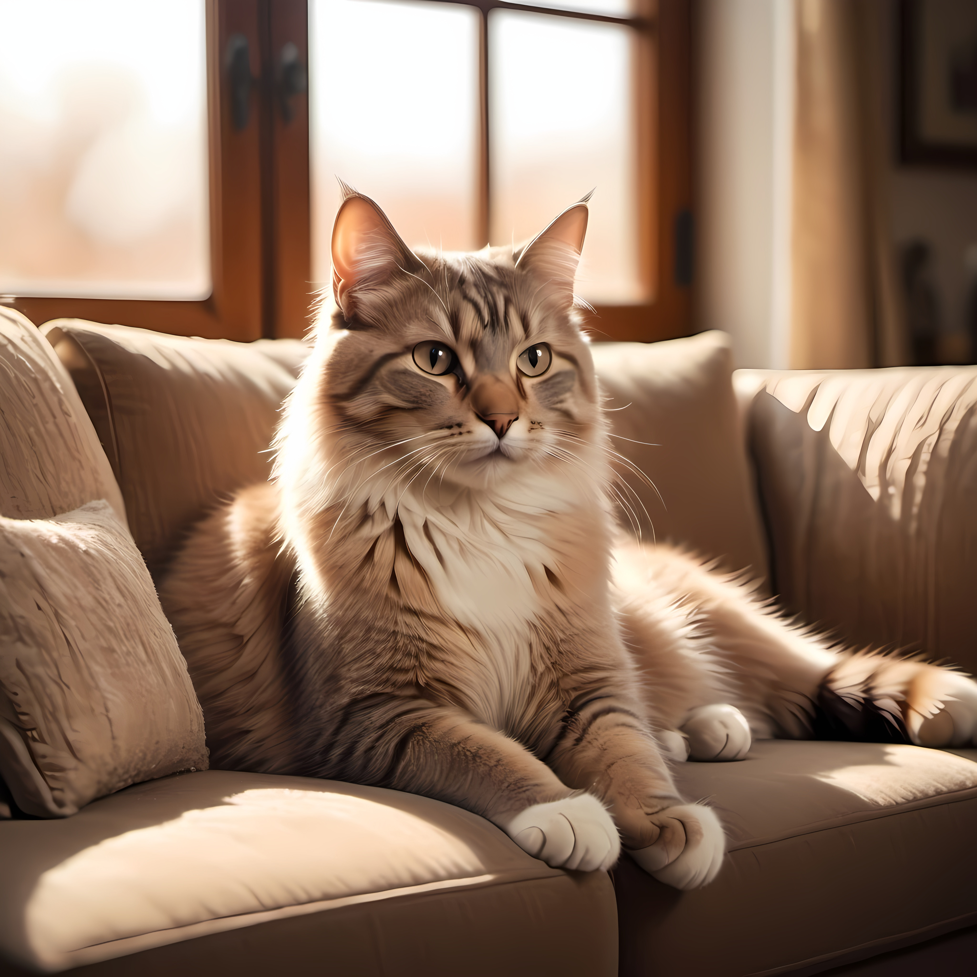 Cat sitting on couch hotsell