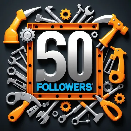 Prompt: (accurately spelled text "500 Followers on LinkedIn"), a vibrant construction theme, celebratory atmosphere, intricate construction tools, and symbols, modern design elements, shining text elements reflecting achievement, dynamic background featuring construction sites, warm colors blending into cool tones, high-quality HD, appealing to construction industry audience, professional and engaging feel.