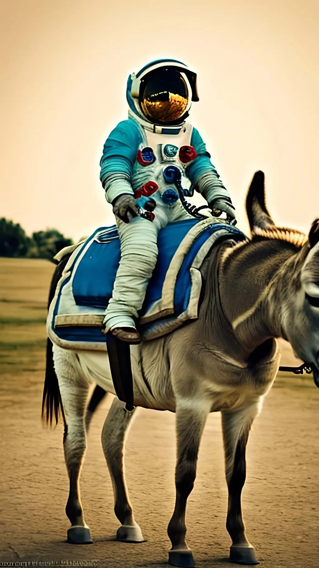Prompt: astronaut on donkey 