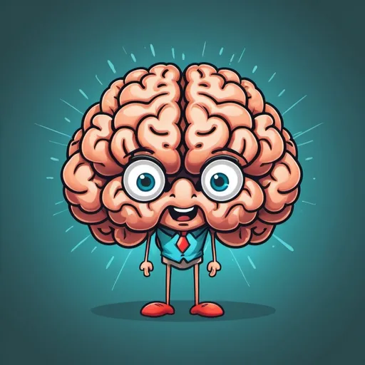 Prompt: Create an image of a cartoon brain