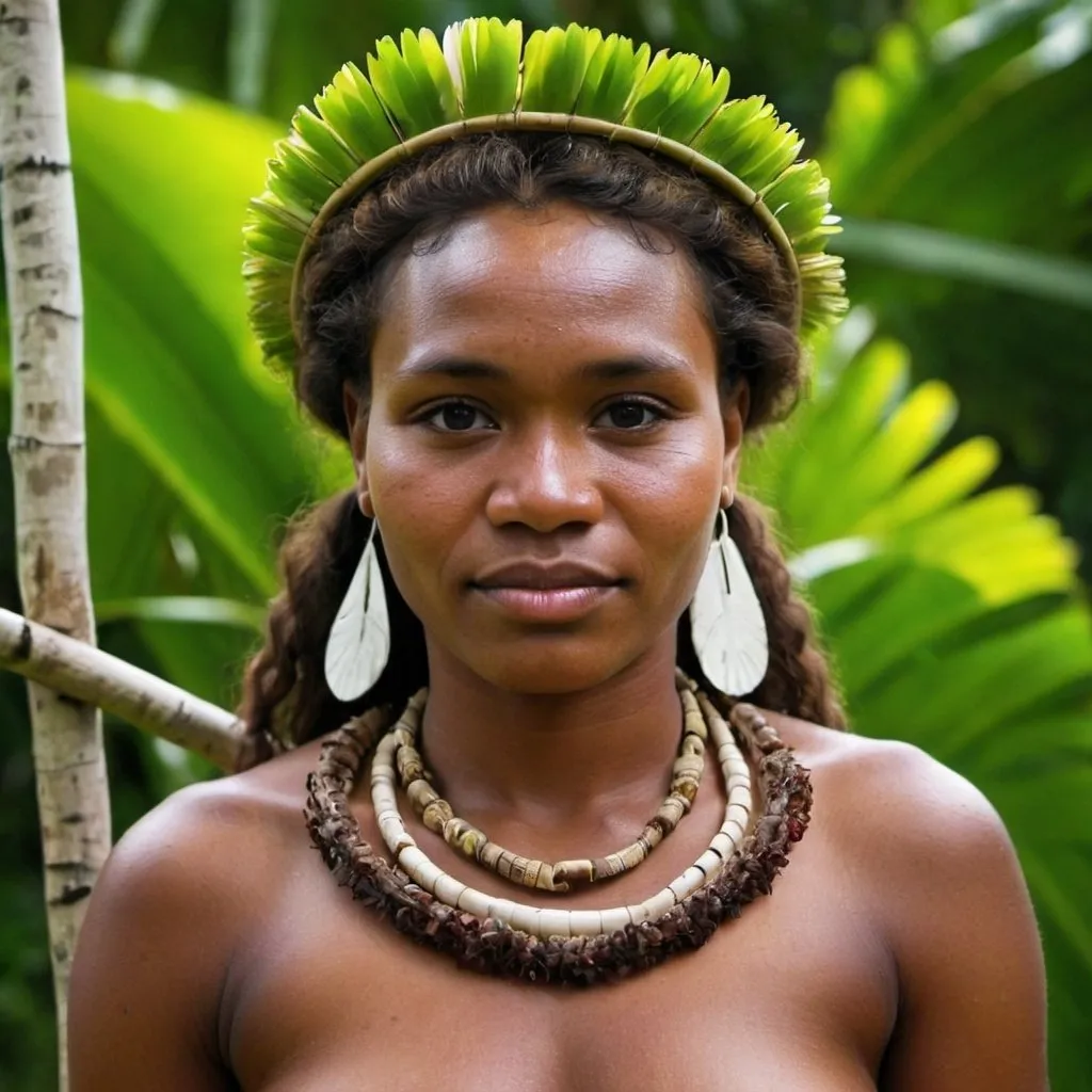 Prompt: solomon islands indigenous beautiful lady