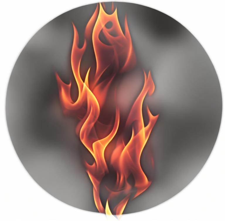 Prompt: create an image of flames with a transparent background


