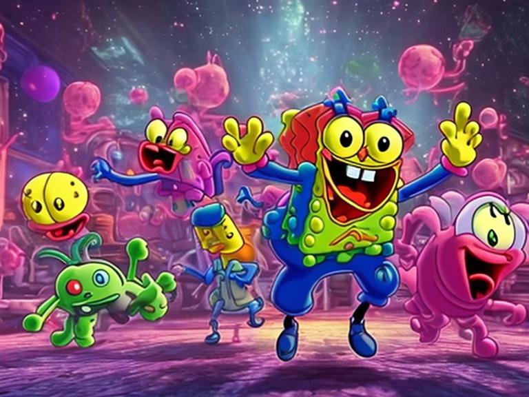 Prompt: dancing 
aliens
sponge bob