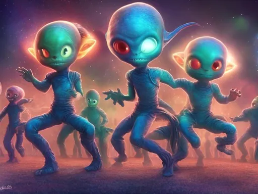 Prompt: dancing 
aliens