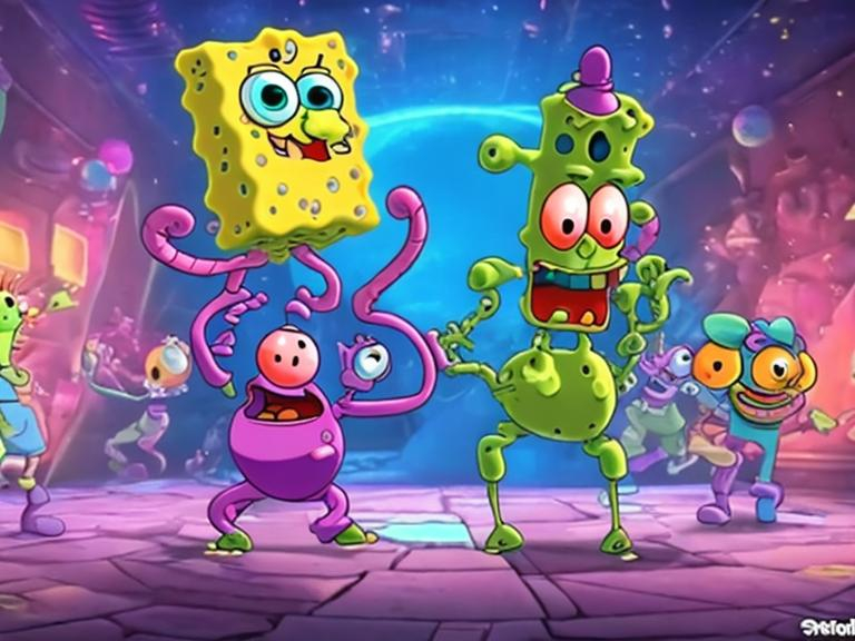 Prompt: dancing 
aliens
sponge bob