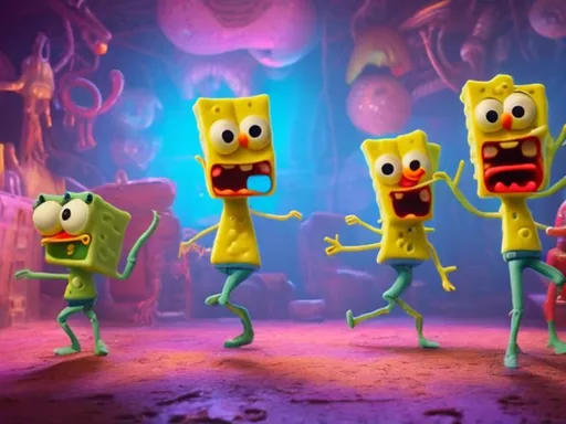 Prompt: dancing 
aliens
sponge bob