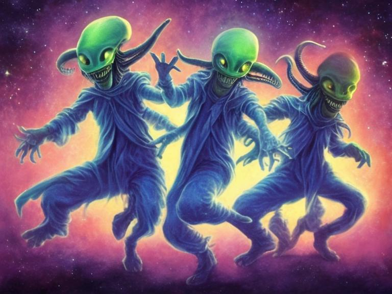 Prompt: dancing 
aliens
