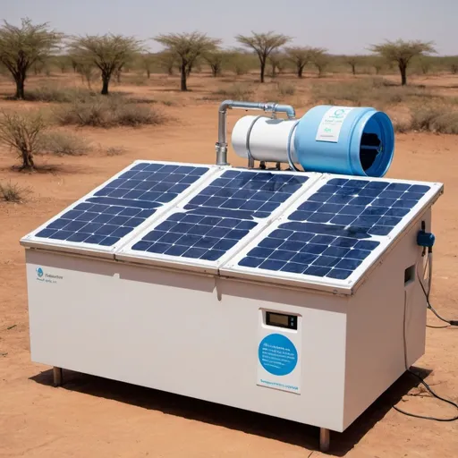 Prompt: a solar-powered water purification product