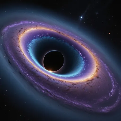 Prompt: The warped Galaxy event horizon of a black hole 