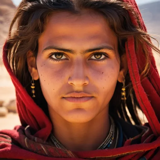 Prompt: realistic, natural lighting photo of a beautiful young Nabataean Bedouin woman