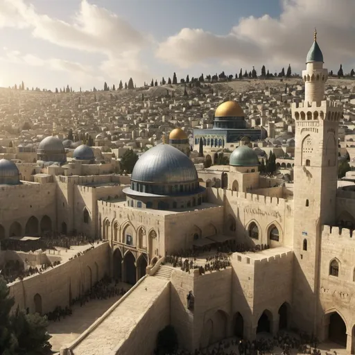 Prompt: Muslim Jerusalem, Lord of the rings, Rashidun Caliphate, 4k