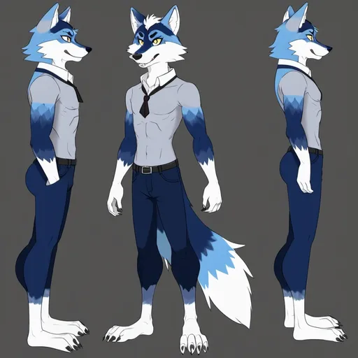 Prompt: fursona wolf full body adult diggy-legs