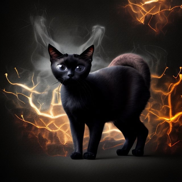 Prompt: Siamese cat made from Abstract Smoke and sparks Texture black baclground