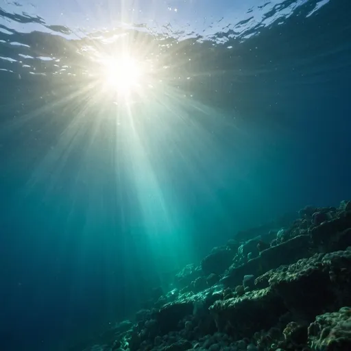 Prompt: sea light, underwater 