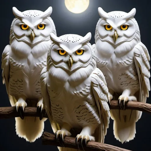 Prompt: Owls of light warriors
