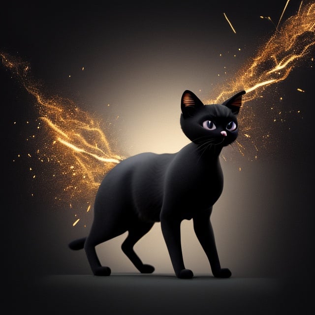 Prompt: Siamese cat made from Abstract Smoke and sparks Texture black background