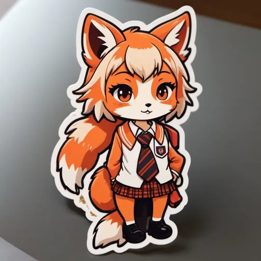 Prompt: I would like a female fox wearing a school uniform
