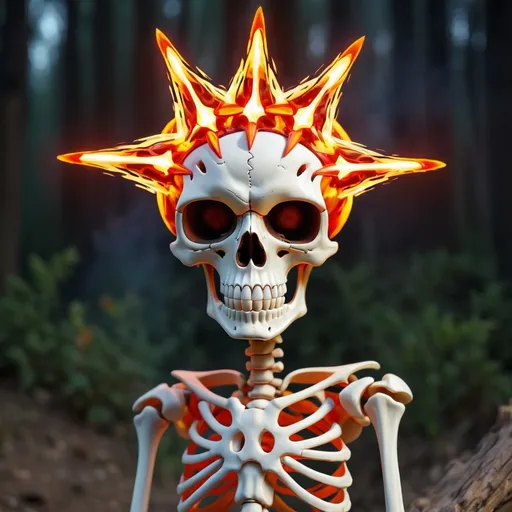 Prompt: skeleton fire star