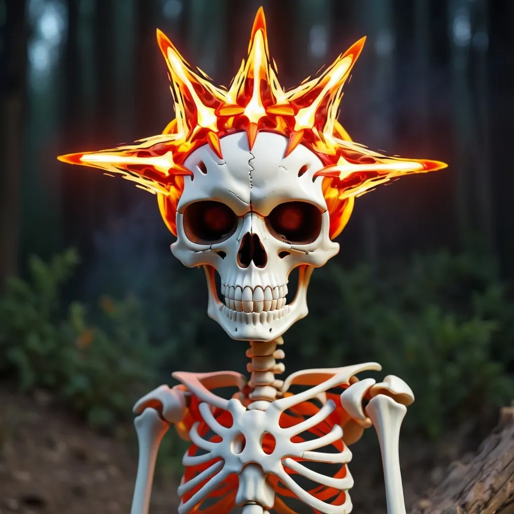 Prompt: skeleton fire star