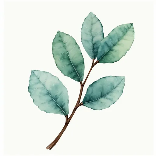 Prompt: watercolor image of eucalyptus that looks real
