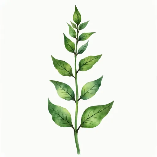 Prompt: watercolor image of sage with long stem that looks real
