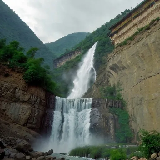 Prompt: pic of umbrella waterfall kpk pakistan
