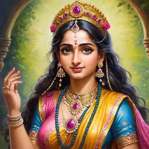 Prompt: Create radha image radha age will be 2 year create in godly artwork