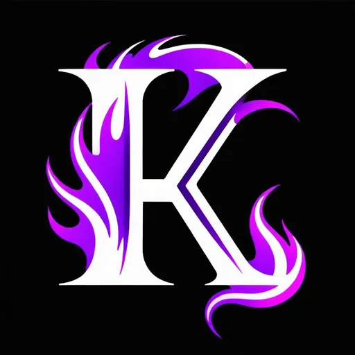 Prompt: Make A Letter logo with k and c with purple and white flames make sure you can see the k and c clearly this will be used as a logo a k with a c after it you can connect them if you want just make sure you can read it clearly