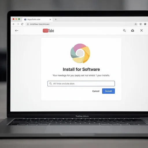 Prompt: create banner image for youtube about install software