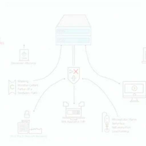 Prompt: Image Description:
Title: Proxy Server Security Enhancements

Background: A simplified network diagram showing various devices connected to a central server, with a proxy server placed between these devices and the internet.

Foreground Elements:

IP Masking: An icon representing a mask (like a Halloween mask) placed over an IP address, indicating that the real IP is hidden.
Content Filtering: A shield or a lock symbol blocking a red "X" over a website URL, representing malicious sites being blocked.
Web Application Firewall (WAF): A castle wall or firewall symbol with a green checkmark, signifying the detection and blocking of malicious traffic.
Access Control: A padlock or key icon next to a user interface requiring login credentials.
SSL Encryption: A padlock with a chain connecting two computers, indicating secure data transmission.
Load Balancing: A seesaw or balance scale evenly distributing weights, representing the distribution of network traffic.
Connecting Lines: Arrows pointing from the proxy server to each of the foreground elements, showing how the proxy is involved in providing these security measures.

Textual Information: Each element could have a brief label or caption explaining its role in enhancing security, such as "Hides Real IP," "Blocks Malicious Sites," etc.