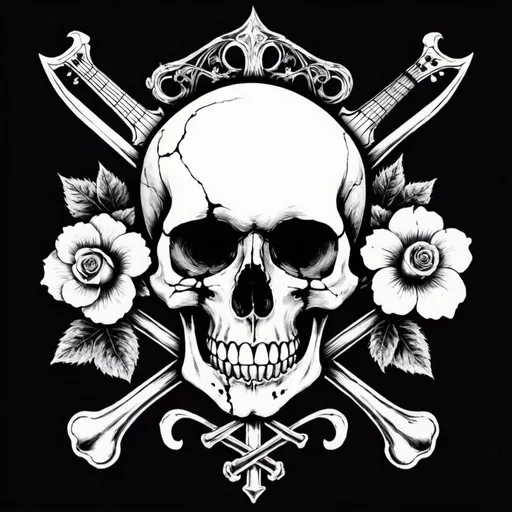 Prompt: we are a rock band that plays cover music. Our name is "Fair Verona." I'd like the image to focus on the name but also include some key Shakespeare imagery, such as a flower and a skull and crossbones to represent poison